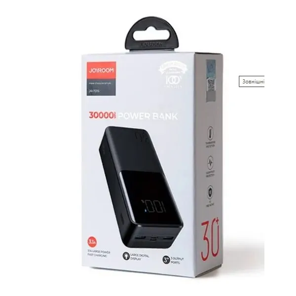 УМБ Павербанк 30000 mAh 15W Joyroom JR-T015 с дисплеем Черный 324053 фото