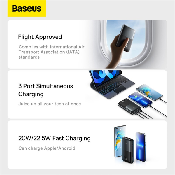 УМБ Павербанк 20000 mAh 22.5W Baseus Bipow Pro с быстрой зарядкой QC3.0+PD3.0 Черный 7530066 фото