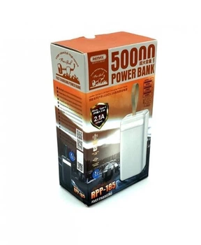 УМБ Павербанк 50000 mAh 22.5W Remax RPP-185 зі швидкою зарядкою PD/QC та ліхтариком Чорний 1235053 фото