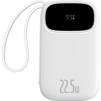 УМБ Павербанк 20000 mAh 22.5W Baseus Qpow3 с быстрой зарядкой и 2 встроенными кабелями Белый 1437066 фото