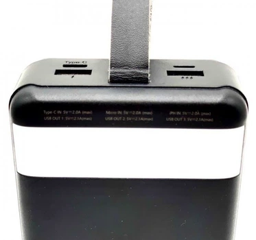 УМБ Павербанк 50000 mAh 22.5W Remax RPP-185 зі швидкою зарядкою PD/QC та ліхтариком Чорний 1235053 фото