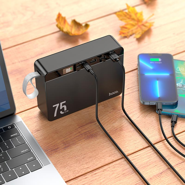 УМБ Павербанк 75000 mAh 22.5W Hoco J94 зі швидкою зарядкою та дисплеєм Чорний 111111111 фото