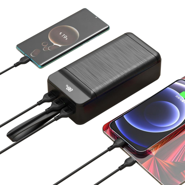 УМБ Павербанк 60000 mAh 22.5W XO PR159 зі швидкою зарядкою та ліхтарем Чорний 9855053 фото