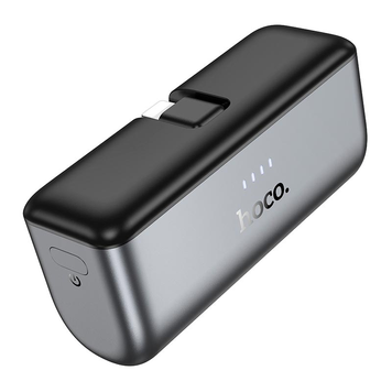 УМБ Павербанк 5000 mAh 20W Hoco Q31 с быстрой зарядкой и встроенным кабелем Lightning Черный 2275633 фото