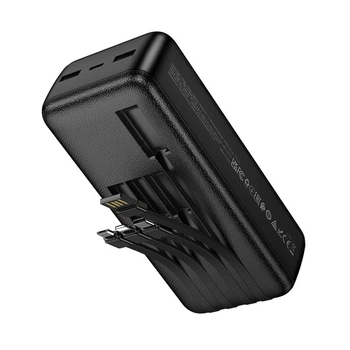 УМБ Павербанк 30000 mAh 2A Hoco J163B с 4 встроенными кабелями Черный 0359633 фото
