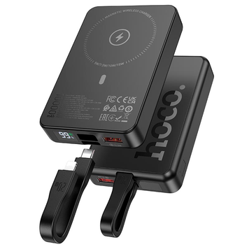 УМБ Павербанк 10000 mAh 22.5W Hoco Q24 с быстрой и беспроводной зарядкой Черный 6589633 фото