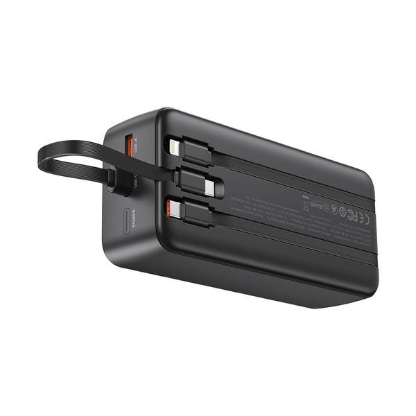 УМБ Павербанк 30000 mAh 22.5W XO PR276 с быстрой зарядкой и 3 встроенными кабелями Черный 10345053 фото