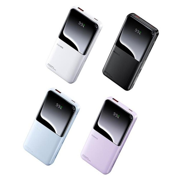 УМБ Павербанк 10000 mAh 22.5W Remax RPP-679 с быстрой зарядкой и 2 встроенными кабелями Фиолетовый 1597053 фото