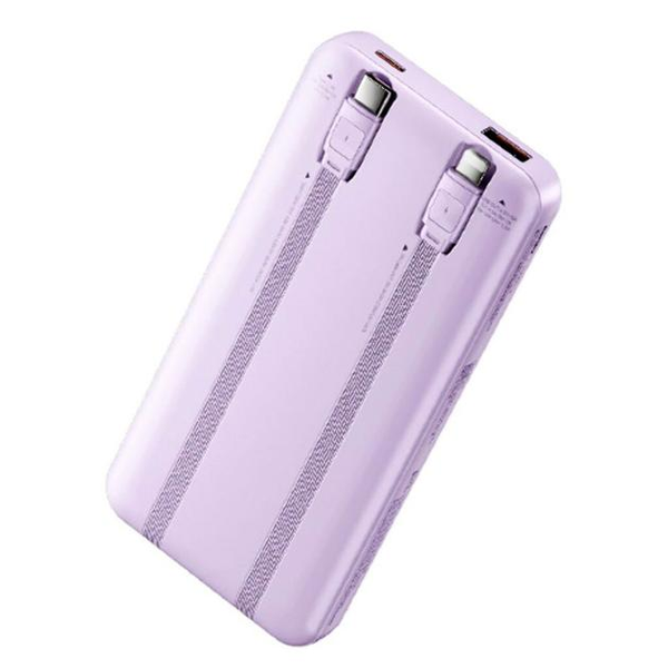 УМБ Павербанк 10000 mAh 22.5W Remax RPP-679 с быстрой зарядкой и 2 встроенными кабелями Фиолетовый 1597053 фото
