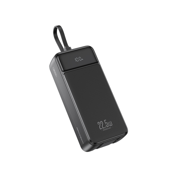 УМБ Павербанк 30000 mAh 22.5W XO PR276 с быстрой зарядкой и 3 встроенными кабелями Черный 10345053 фото