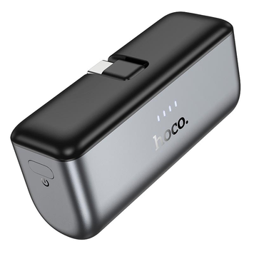 УМБ Павербанк 5000 mAh 20W Hoco Q31 с быстрой зарядкой и встроенным кабелем Type-C Черный 6574633 фото