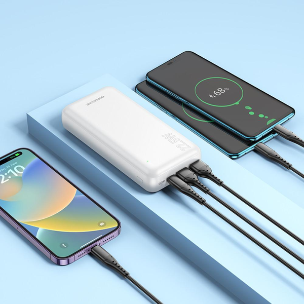 УМБ Павербанк 20000 mAh 22.5W Borofone BJ38A зі швидкою зарядкою PD/QC Білий 2585050 фото