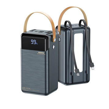 УМБ Павербанк 60000 mAh 22.5W Remax RPP-565 с быстрой зарядкой и 2 встроенными кабелями Черный 2250053 фото