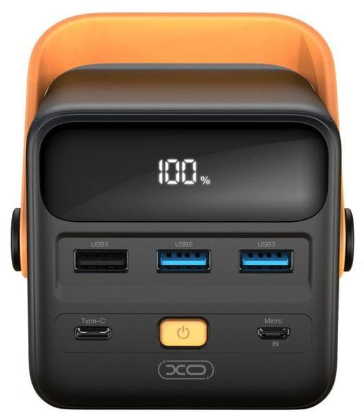 УМБ Павербанк 50000 mAh 22.5W XO PR168 зі швидкою зарядкою та ліхтарем Чорний 2755053 фото