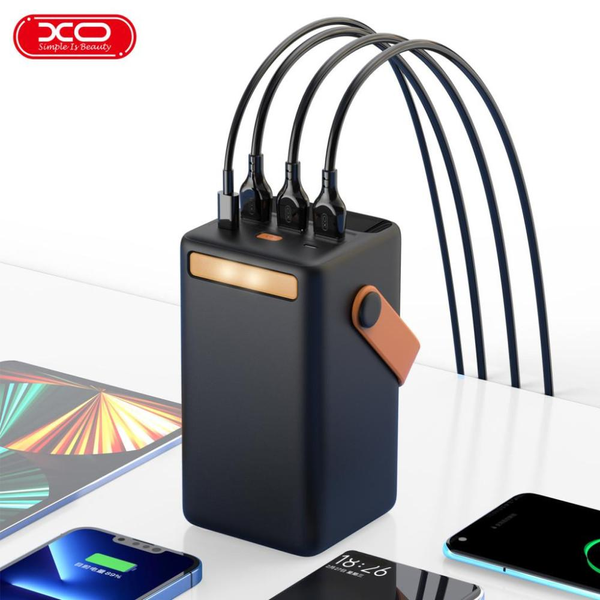УМБ Павербанк 50000 mAh 22.5W XO PR168 зі швидкою зарядкою та ліхтарем Чорний 2755053 фото