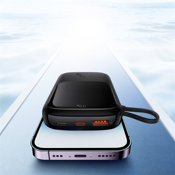 УМБ Павербанк 10000 mAh 22.5W Baseus Qpow Pro с быстрой зарядкой и встроенным кабелем Type-C Черный 5494066 фото