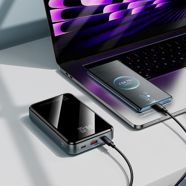 УМБ Павербанк 20000 mAh 130W Hoco Q30A с быстрой зарядкой и дисплеем Черный 6489633 фото