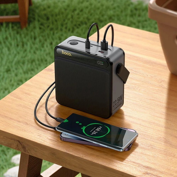 УМБ Павербанк 80000 mAh 22.5W Hoco J161 зі швидкою зарядкою та ліхтарем Чорний 3202222 фото