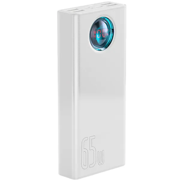 УМБ Павербанк 30000 mAh 65W Baseus Amblight с быстрой зарядкой PD/QC и кабелем Type-C to Type-C 100W Белый 8410066 фото