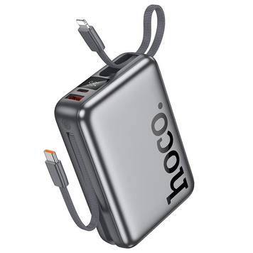 УМБ Павербанк 20000 mAh 22.5W Hoco Q39 с быстрой зарядкой и 2 встроенными кабелями Серый 8959633 фото