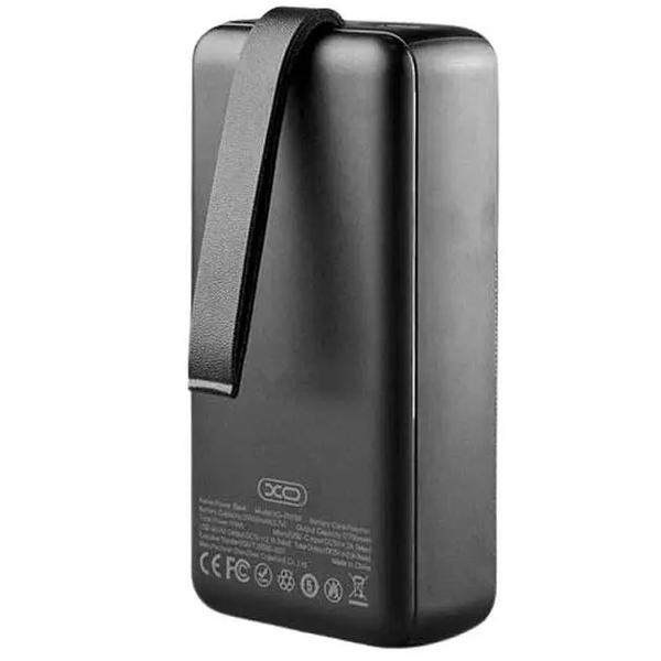 УМБ Павербанк 30000 mAh 2.1A XO PR199 з LED-індикатором Чорний 2345053 фото
