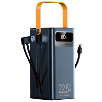 УМБ Павербанк 60000 mAh 22.5W WUW TUGII Y106 с быстрой зарядкой и 4 встроенными кабелями Черный 05022620 фото
