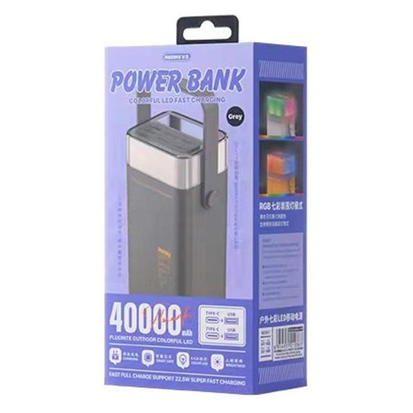 УМБ Павербанк 40000 mAh 22.5W Remax RPP-596 зі швидкою зарядкою та ліхтарем Білий 6565053 фото