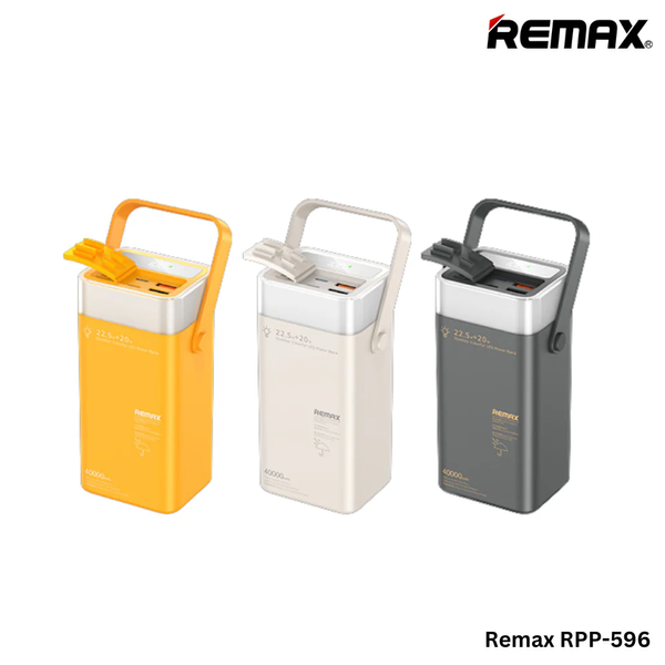 УМБ Павербанк 40000 mAh 22.5W Remax RPP-596 зі швидкою зарядкою та ліхтарем Білий 6565053 фото