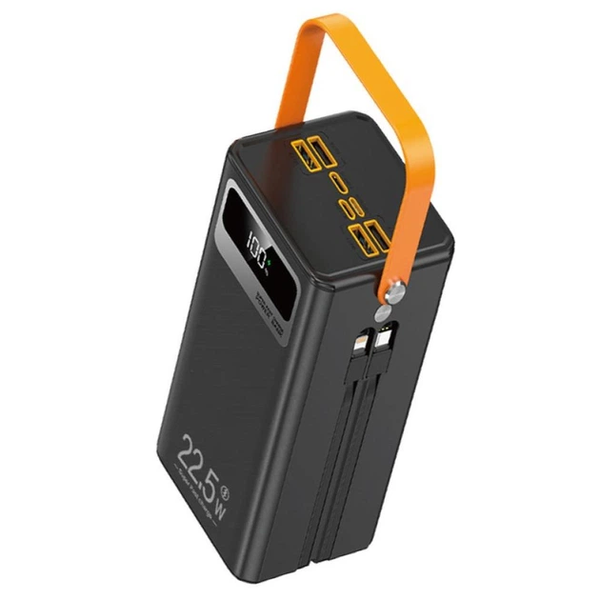 УМБ Павербанк 60000 mAh 22.5W WUW TUGII Y106 с быстрой зарядкой и 4 встроенными кабелями Черный 05022620 фото