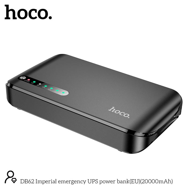 ДБЖ Павербанк 20000 mAh 18W Hoco DB62 з індикатором та підтримкою USB/Type-C/LAN/POE Чорний 6649633 фото