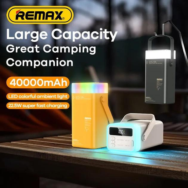 УМБ Павербанк 40000 mAh 22.5W Remax RPP-596 с быстрой зарядкой и фонарем Серый 2105053 фото