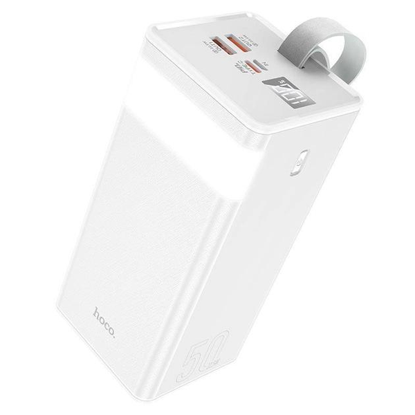 УМБ Павербанк 50000 mAh 22.5W Hoco J86A с быстрой зарядкой и фонарем Белый 9719633 фото