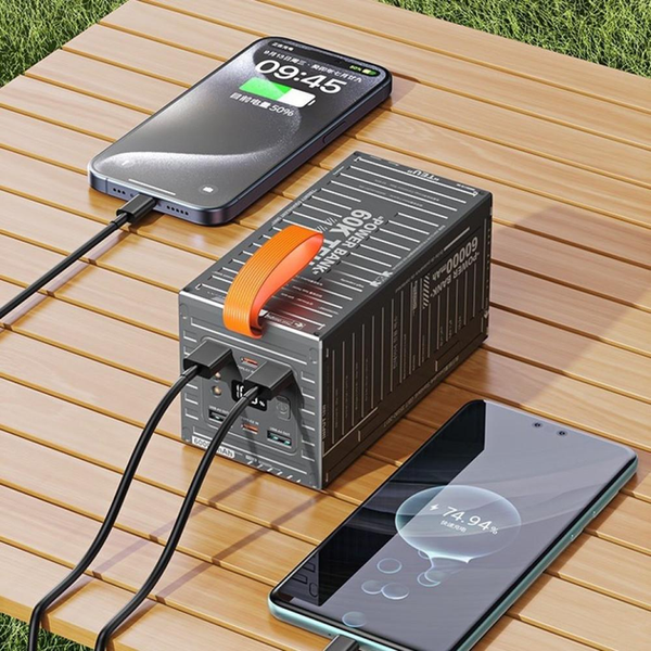 УМБ Павербанк 60000 mAh 22.5W Remax RPP-609 с быстрой зарядкой и фонарем Серый 7165053 фото