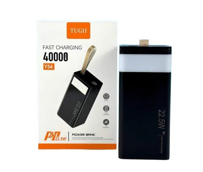 УМБ Павербанк 40000 mAh 22.5W WUW-TUGII Y54 с быстрой зарядкой и фонарем Черный 8805866 фото