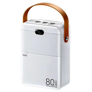 УМБ Павербанк 80000 mAh 27W Remax RPP-118 с быстрой зарядкой и фонарем Белый 6695053 фото