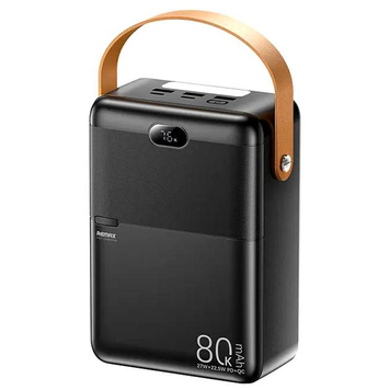 УМБ Павербанк 80000 mAh 27W Remax RPP-118 с быстрой зарядкой и фонарем Черный 1295053 фото