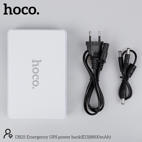 ДБЖ Павербанк 8800 mAh 17W Hoco DB25 з індикатором та підтримкою USB/LAN/POE Білий 8799633 фото