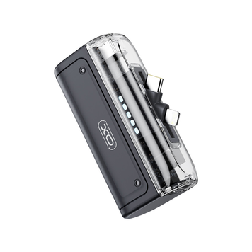 УМБ Павербанк 5000 mAh 22.5W XO PR273 зі швидкою зарядкою та 2 вбудованими кабелями Чорний 2580053 фото