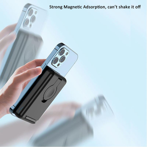 УМБ Павербанк 10000 mAh 18W Foldable D21 с беспроводной зарядкой и MagSafe Черный 3256633 фото