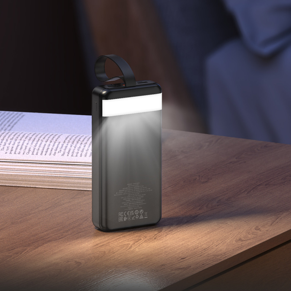 УМБ Павербанк 30000 mAh 22.5W Hoco J123B с быстрой зарядкой и фонарем Черный 9975053 фото