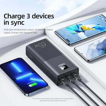 УМБ Павербанк 30000 mAh 65W USAMS-AT Yattu с быстрой зарядкой Черный 7709633 фото