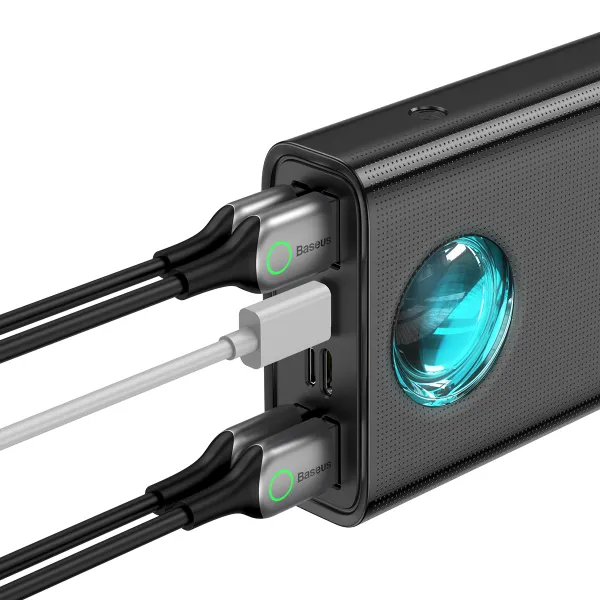 УМБ Павербанк 30000 mAh 65W Baseus Amblight с быстрой зарядкой PD/QC и кабелем Type-C to Type-C 100W Черный 7710066 фото