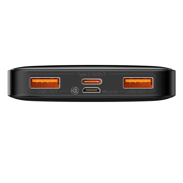 УМБ Павербанк 10000 mAh 20W Baseus Bipow с быстрой зарядкой и кабелем USB to Micro USB Черный 7890066 фото