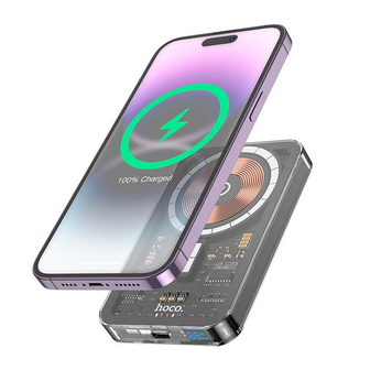 УМБ Павербанк 5000 mAh 20W Hoco Q14 с быстрой и беспроводной зарядкой Черный 2365633 фото