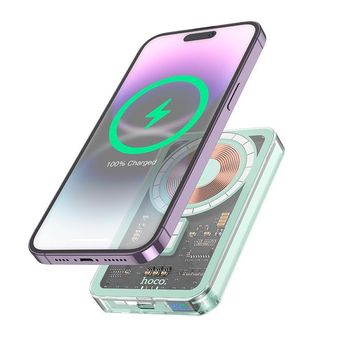 УМБ Павербанк 5000 mAh 20W Hoco Q14 с быстрой и беспроводной зарядкой Голубой 4745633 фото