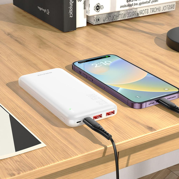 УМБ Павербанк 10000 mAh 22.5W Borofone BJ38 с быстрой зарядкой PD/QC Белый 4314053 фото