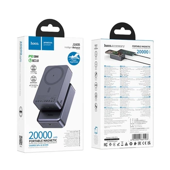 УМБ Павербанк 20000 mAh 20W Hoco J160B с быстрой и беспроводной зарядкой Серый 2106633 фото