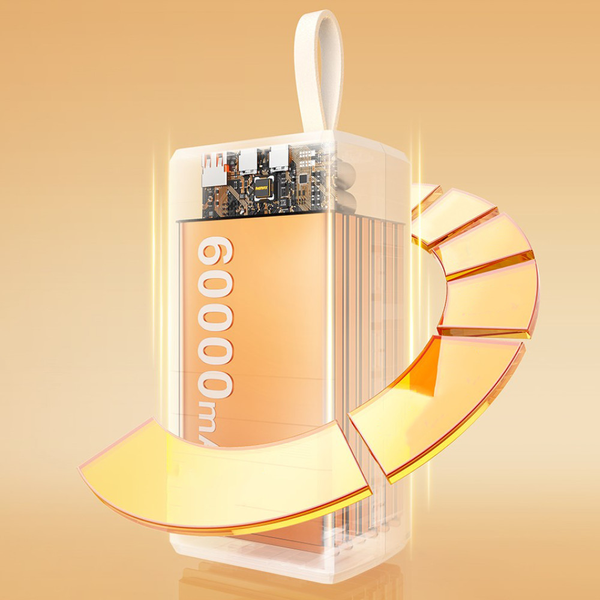 УМБ Павербанк 60000 mAh 100W Remax RPP-650 с быстрой зарядкой PD/QC Белый 3065053 фото