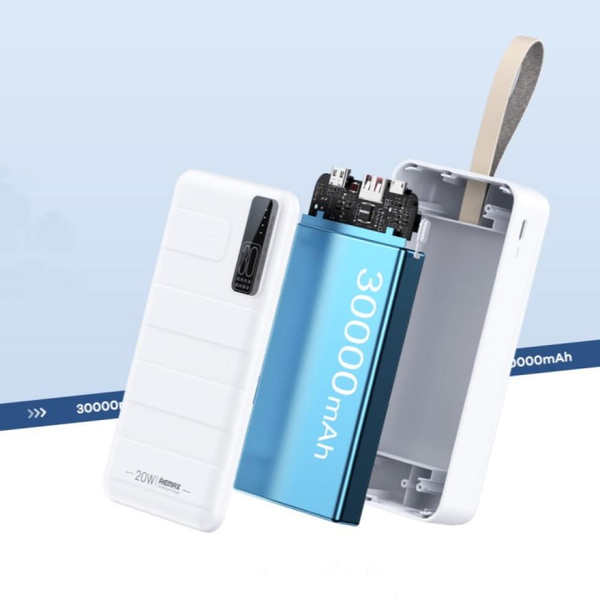 УМБ Павербанк 30000 mAh 22.5W Remax RPP-506 с быстрой зарядкой PD/QC Белый 9945053 фото