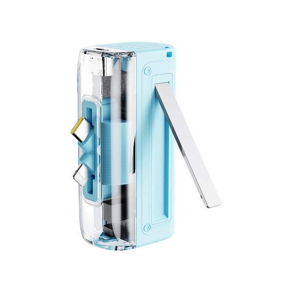 УМБ Павербанк 5000 mAh 22.5W XO PR273 зі швидкою зарядкою та 2 вбудованими кабелями Блакитний 4680053 фото